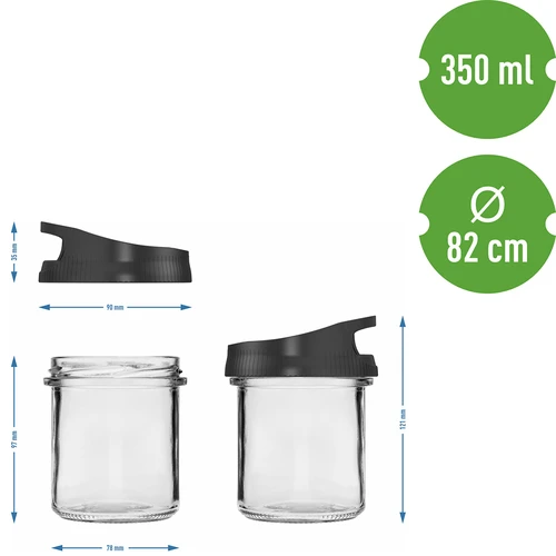 Skleněná nádoba 350 ml, s víčkem k zavěšení - 5