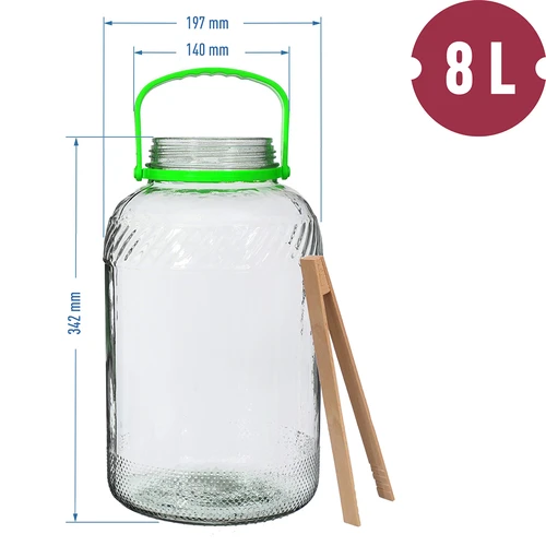 Skleněná nádoba 8 L, s kleštěmi - 6