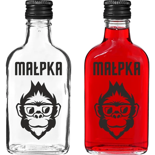 Láhev – placatka 200 ml se šroubovacím uzávěrem, potisk „Opička”, 1 ks