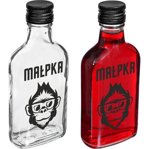 Láhev – placatka 200 ml se šroubovacím uzávěrem, potisk „Opička”, 1 ks - 2