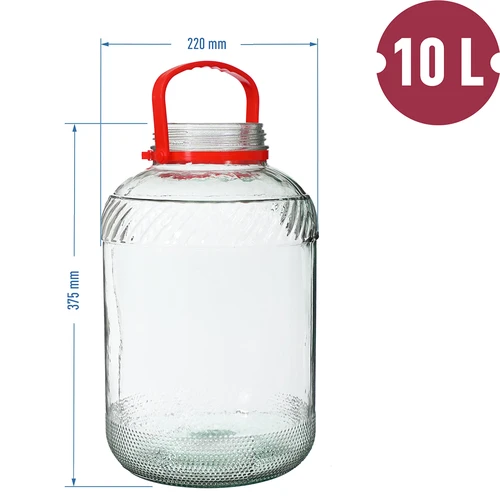 Sklenice 10 L s plastovým víkem - 6