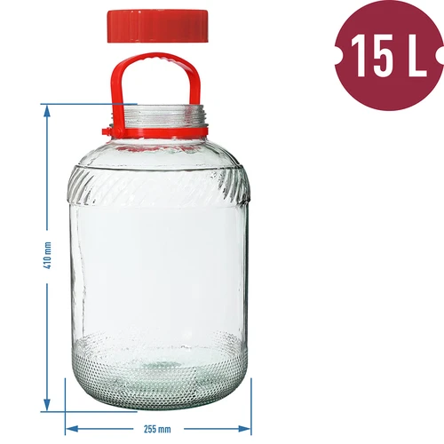 Sklenice 15 L s plastovým víkem - 6