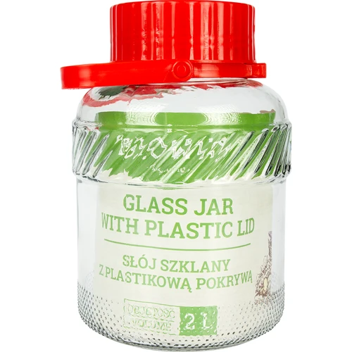 Sklenice 2L s plastovým víkem