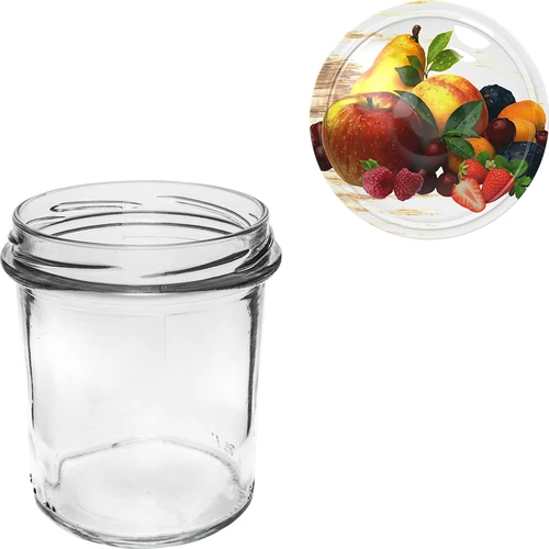 Sklenice 350 ml s barevným víčkem - 6 ks - 5