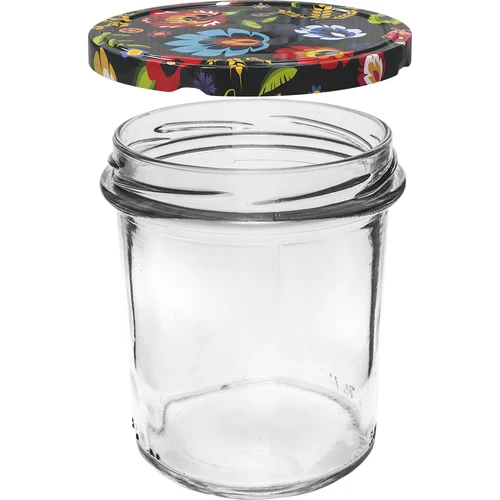 Sklenice 350 ml s barevným víčkem - 6 ks - 4