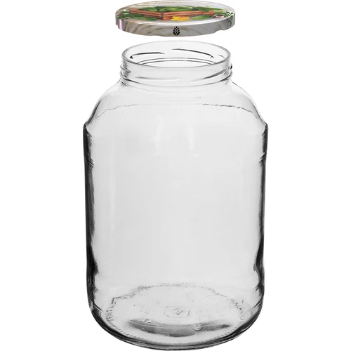 Sklenice 4 L, barevné víčko + vidlička nebo kleště - 3
