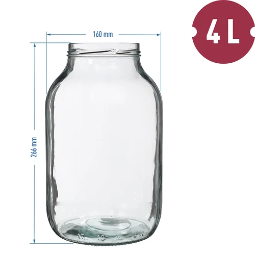 Sklenice 4 L, barevné víčko + vidlička nebo kleště - 5