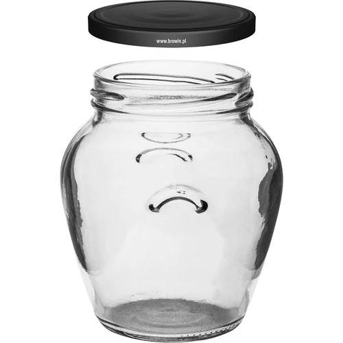 Sklenice Amfora 580 ml (fi 82) s černým víčkem 6 ks - 3