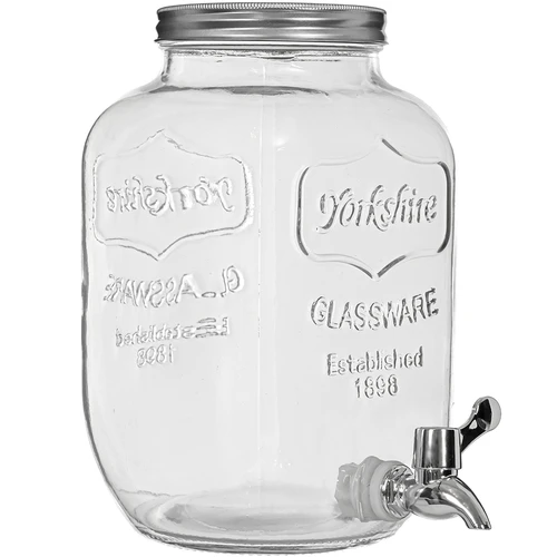 Sklenice na limonádu, s kohoutkem - skleněná, 4 L