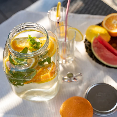 Sklenice na limonádu, s kohoutkem - skleněná, 4 L - 8