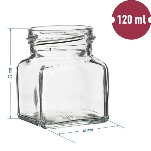 Sklenice TO 120 ml Čtyři rohy fi 53 víčko - 6 ks. - 5