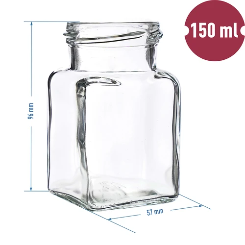Sklenice TO 150 ml Čtyři rohy fi 53 víčko - 6 ks. - 5
