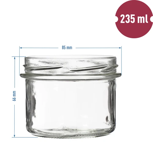 Sklenice TO 235 ml s barevným víčkem fi82 - 6ks. - 5