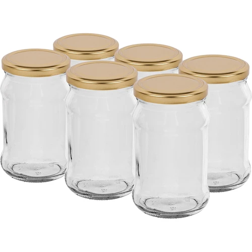 Sklenice TO 300 ml se zlatým víčkem fi 66 - 6ks.