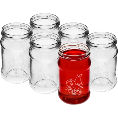 Sklenice TO 300ml s potiskem - mix ovoce a víčko fi66/4 - 6 ks. - 3