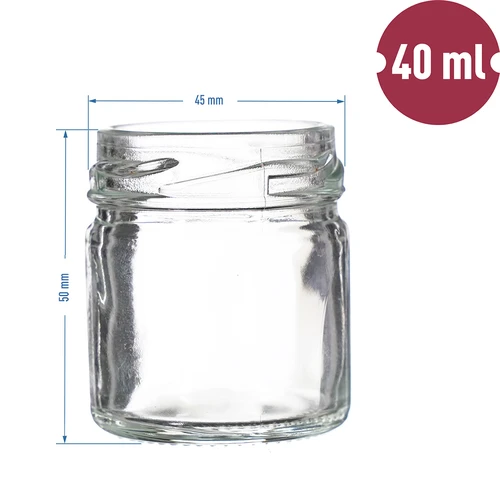 Sklenice TO 40 ml s barevným víčkem fi 43 - 10 ks. - 5