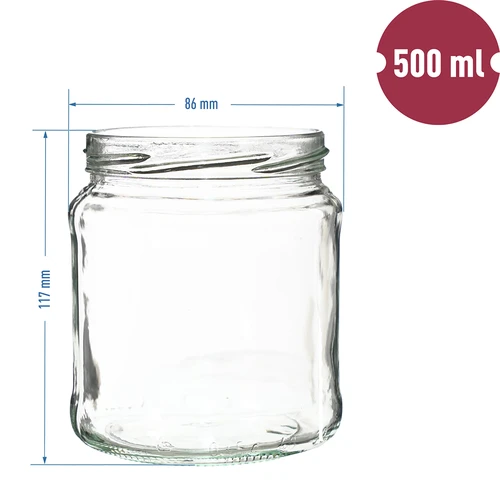 Sklenice TO 500 ml se zlatým víčkem fi82/6 - 6 ks - 6
