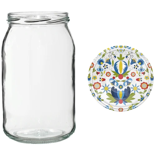 Sklenice TO 900 ml s barevným víčkem fi82/6 - 6 ks. - 10