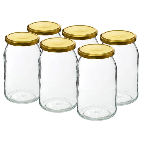 Sklenice TO 900 ml s víčkem zlatým fi 82/6 - 6 ks. - 2