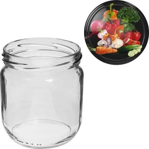 Sklenice TO Gurken 425 ml s barevným víčkem fi 82/6 - 6 ks - 5