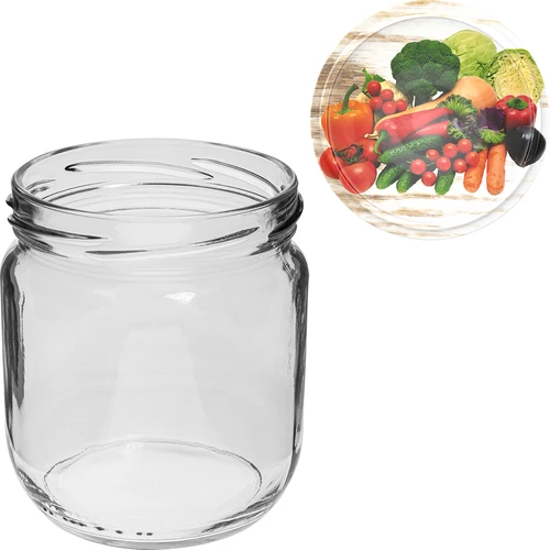 Sklenice TO Gurken 425 ml s barevným víčkem fi 82/6 - 6 ks - 6