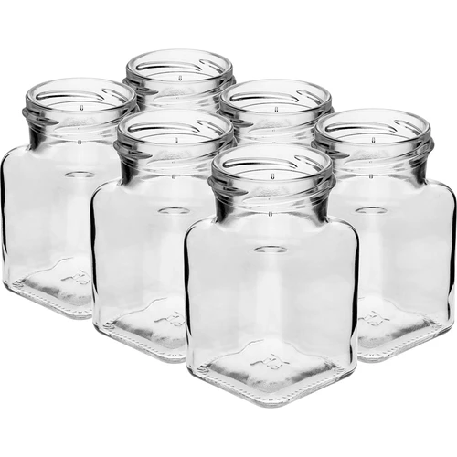 Sklenice twist off 150ml Čtyři rohy fi 53 s černým víčkem, 6 ks. - 3
