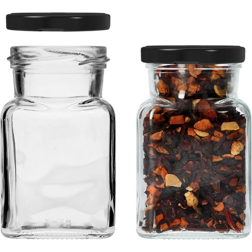 Sklenice twist off 150ml Čtyři rohy fi 53 s černým víčkem, 6 ks. - 4