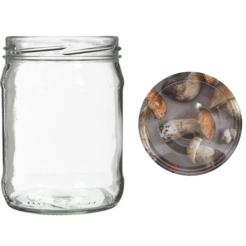 Sklenice twist off 500 ml s barevným víčkem fi82/6 - 6ks. - 8