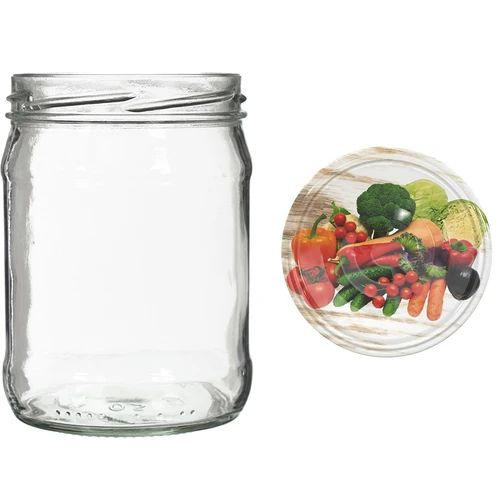 Sklenice twist off 500 ml s barevným víčkem fi82/6 - 6ks. - 9