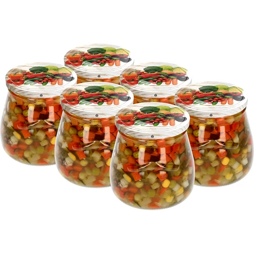 Sklenice twist-off 500ml "Obrácená Amfora" s barevným víčkem fi 82/6, 6 kusů - 5