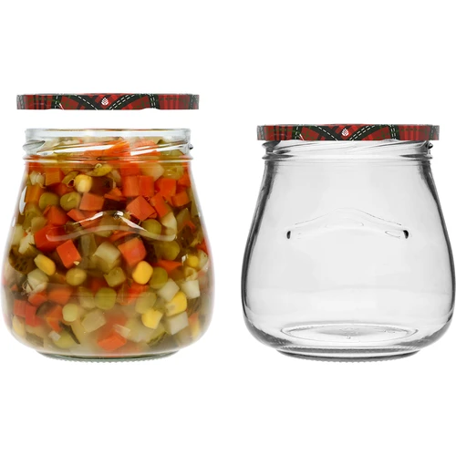 Sklenice twist-off 500ml "Obrácená Amfora" s barevným víčkem fi 82/6, 6 kusů - 7