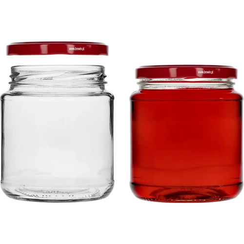 Sklenice twist-off, "grubasek" 580ml s bordovým víčkem fi82/6, 6 ks. - 3
