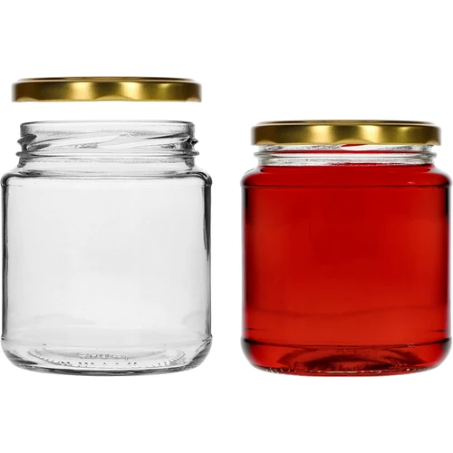 Sklenice twist-off, tlouštík 580ml se zlatým víčkem fi82/6, 6 ks. - 3