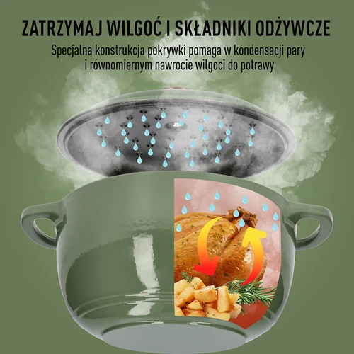 Smaltovaný litinový hrnec - šalvějový, 4L - 6