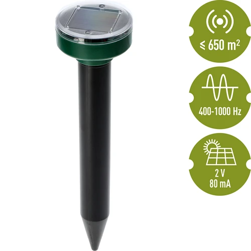 Solární odpuzovač krtků – účinná, bezpečná a humánní ochrana vaší zahrady, 1 ks - 7