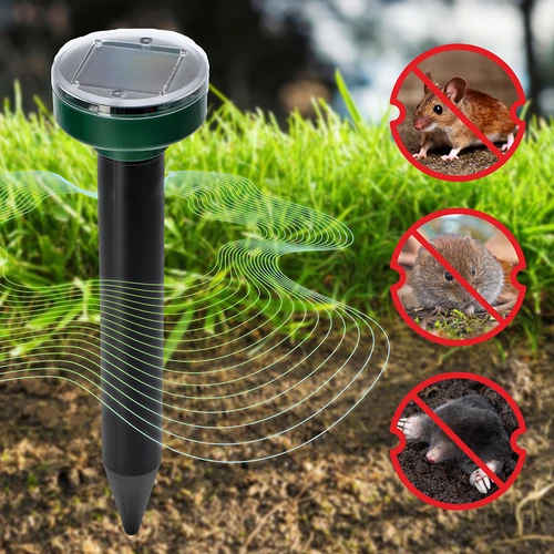 Solární odpuzovač krtků – účinná, bezpečná a humánní ochrana zahrady, sada 4 ks - 12