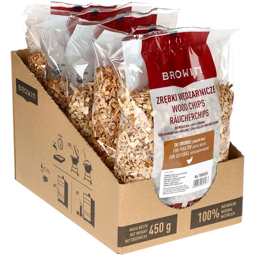 Štěpky na uzení/grilování, 50 % jabloň + 50 % buk, 450 g, frakce 8 - 2