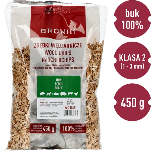 Štěpky na uzení/grilování, buk, 450 g, třída 2 - 3