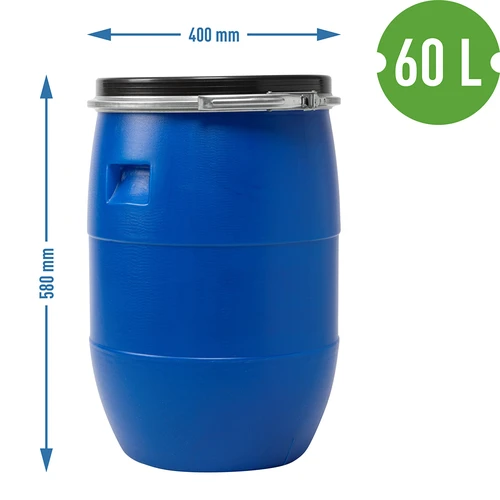 Sud na zelí 60 L, s přítlačnou obručí, modrý, Sterk - 9