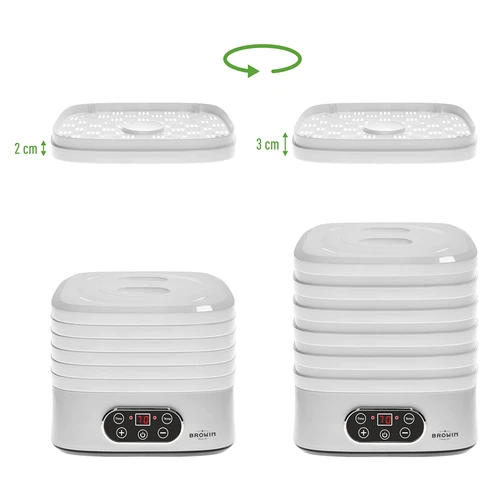 Sušička na houby, ovoce, zeleninu a bylinky s regulací teploty, 240W, bílá - 12
