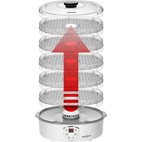 Sušička na houby, ovoce, zeleninu a bylinky s regulací teploty, 240W, průhledná - 8