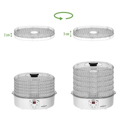 Sušička na houby, ovoce, zeleninu a bylinky s regulací teploty, 240W, průhledná - 10
