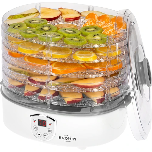 Sušička na houby, ovoce, zeleninu a bylinky s regulací teploty, 240W, průhledná - 6