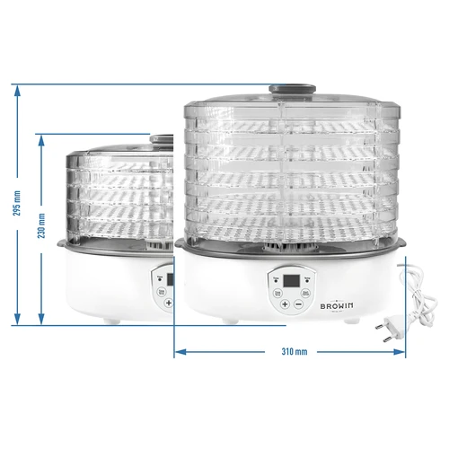 Sušička na houby, ovoce, zeleninu a bylinky s regulací teploty, 240W, průhledná - 11
