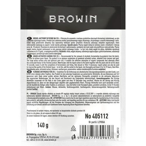 Tekuté aktivní uhlí na 25 L, 140 g - 2