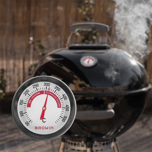 Teploměr na gril a BBQ, od 50 do +500°C, bimetalový, 5,3cm - 6