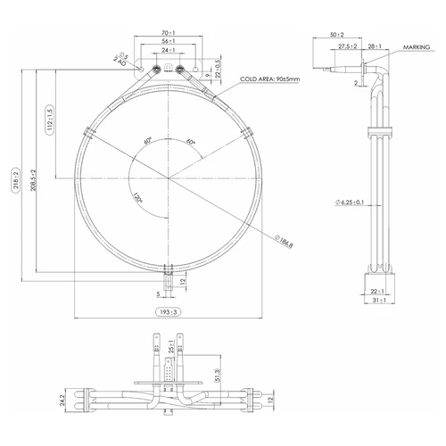 Topné těleso do udírny - 1,5 kW - 4