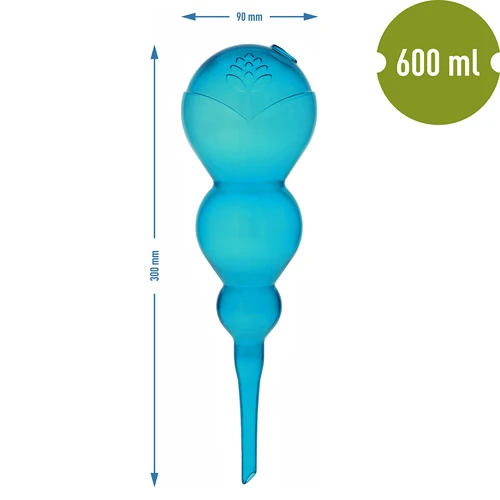 Trojitá zavlažovací koule (tříkomorová), průhledná modrá, 600 ml - 5