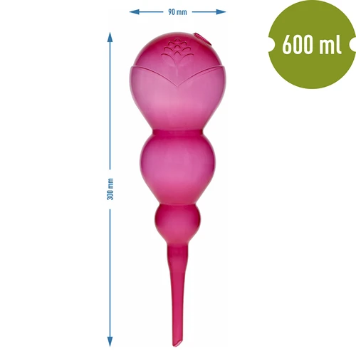 Trojitá zavlažovací koule (tříkomorová), průhledná růžová, 600 ml - 5