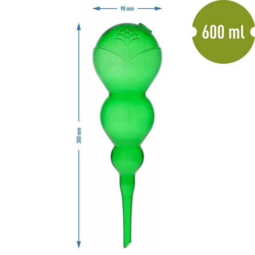 Trojitá zavlažovací koule (tříkomorová), průhledná zelená, 600 ml - 5